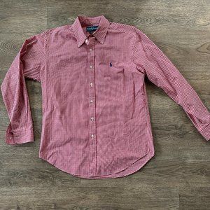 Mens Ralph Lauren Button Down - Red Stripe - Size 15.5 32/33 - Barely worn!